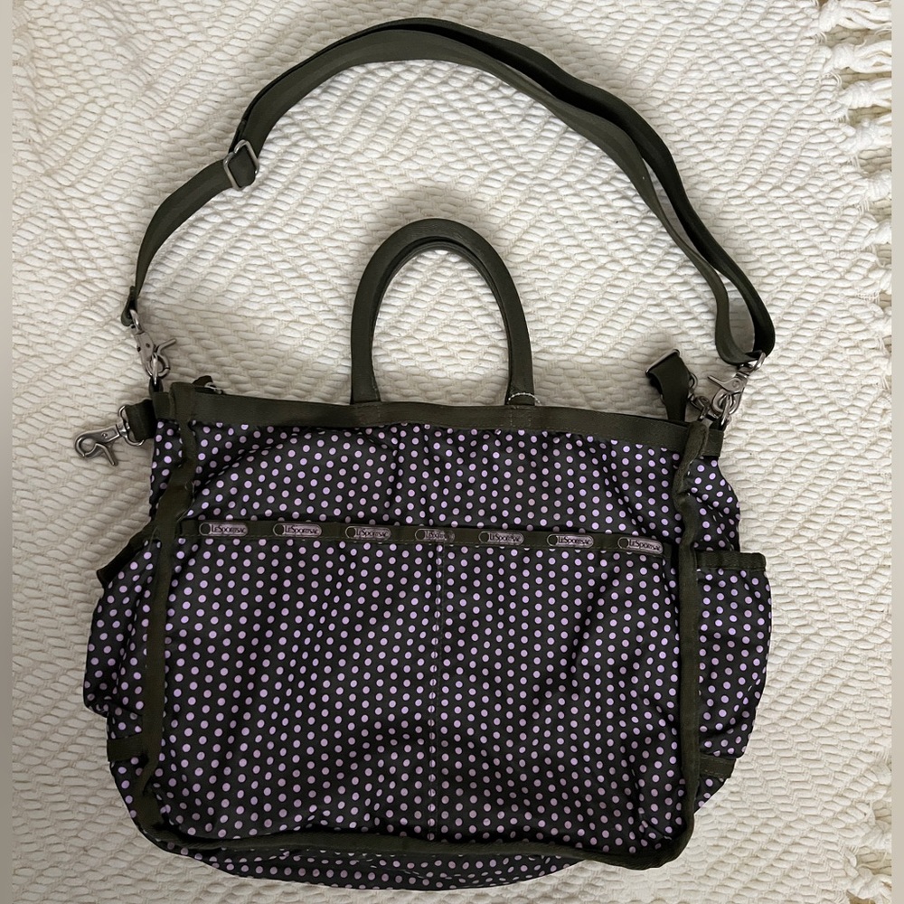 LeSportsac diaper bag Green-lavender *Changing Pad Not Including*
